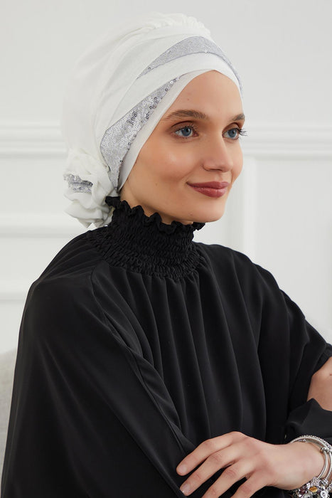 Pailletten Spezielles Design Instant Chiffon Turban Head Wrap Multicolor Pailletten Stilvolles Design Glitter Chiffon Instant Turban,HT-47P,HT-47P
