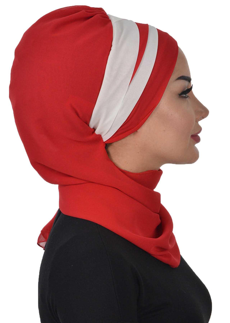 وشاح شيفون خفيف الوزن متعدد الألوان من لونين لأغطية الرأس للنساء بتصميم أنيق وأنيق، HT-52