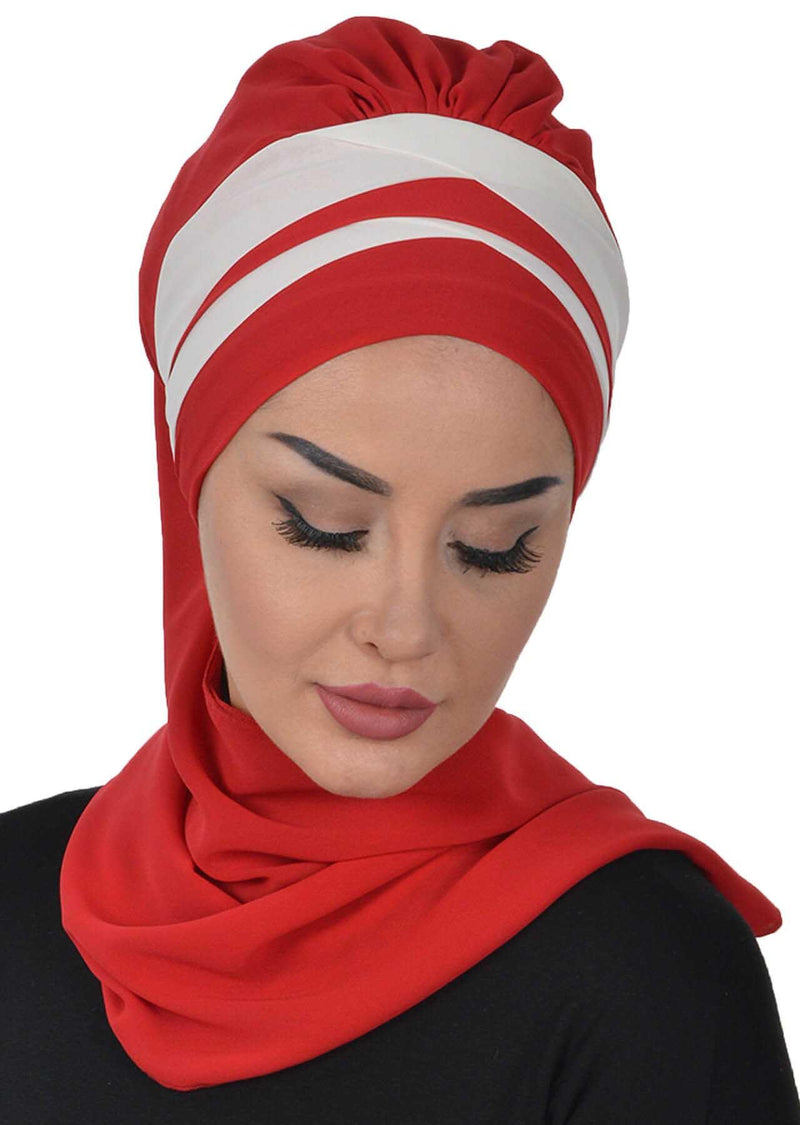 وشاح شيفون خفيف الوزن متعدد الألوان من لونين لأغطية الرأس للنساء بتصميم أنيق وأنيق، HT-52