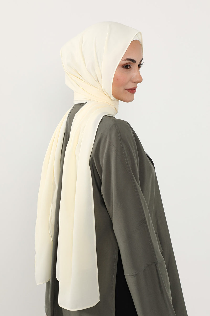 Two Piece Crepe Hijab Set with Cotton Bonnet, Lightweight Modest Scarf and Undercap Combo for Women,PS-50