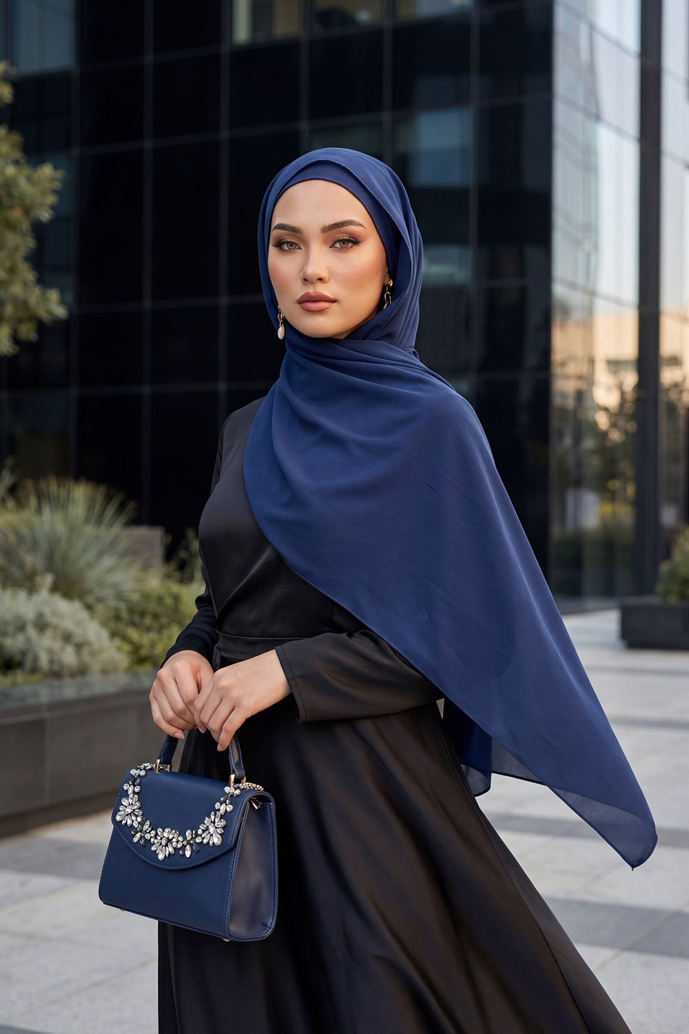 Two Piece Crepe Hijab Set with Cotton Bonnet, Lightweight Modest Scarf and Undercap Combo for Women,PS-50 Ivory