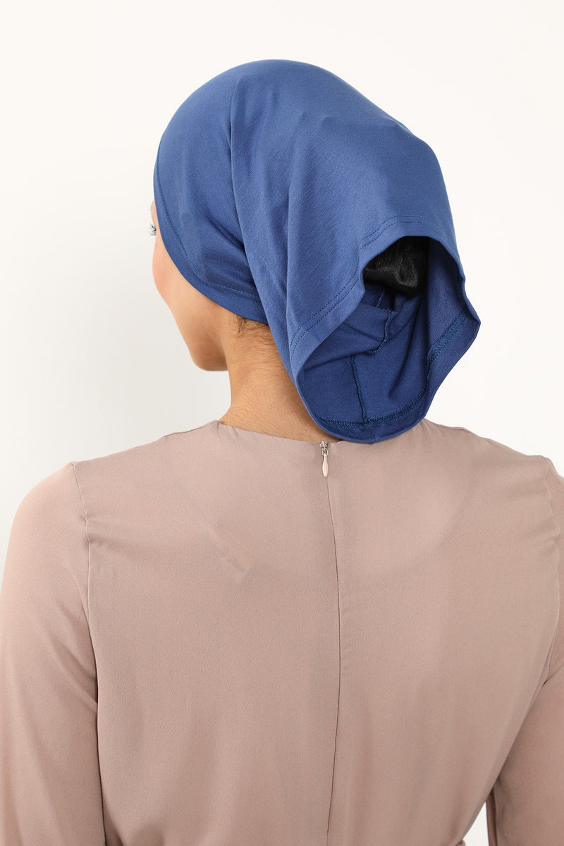 Two Piece Crepe Hijab Set with Cotton Bonnet, Lightweight Modest Scarf and Undercap Combo for Women,PS-50