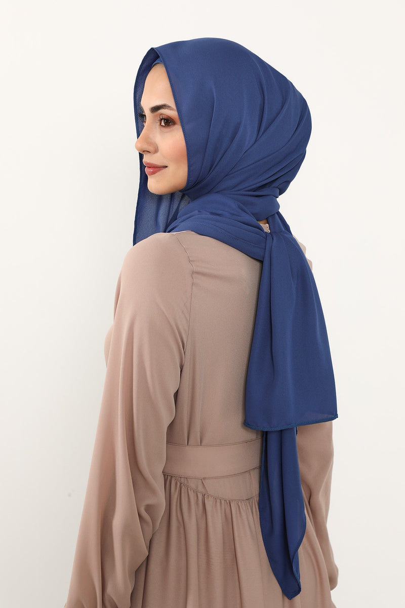 Two Piece Crepe Hijab Set with Cotton Bonnet, Lightweight Modest Scarf and Undercap Combo for Women,PS-50