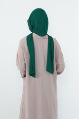 Two Piece Hijab Set Crepe Shawl with Cotton Under Cap Bonnet, Lightweight Modest Scarf and Undercap Combo for Women,PS-56 Green