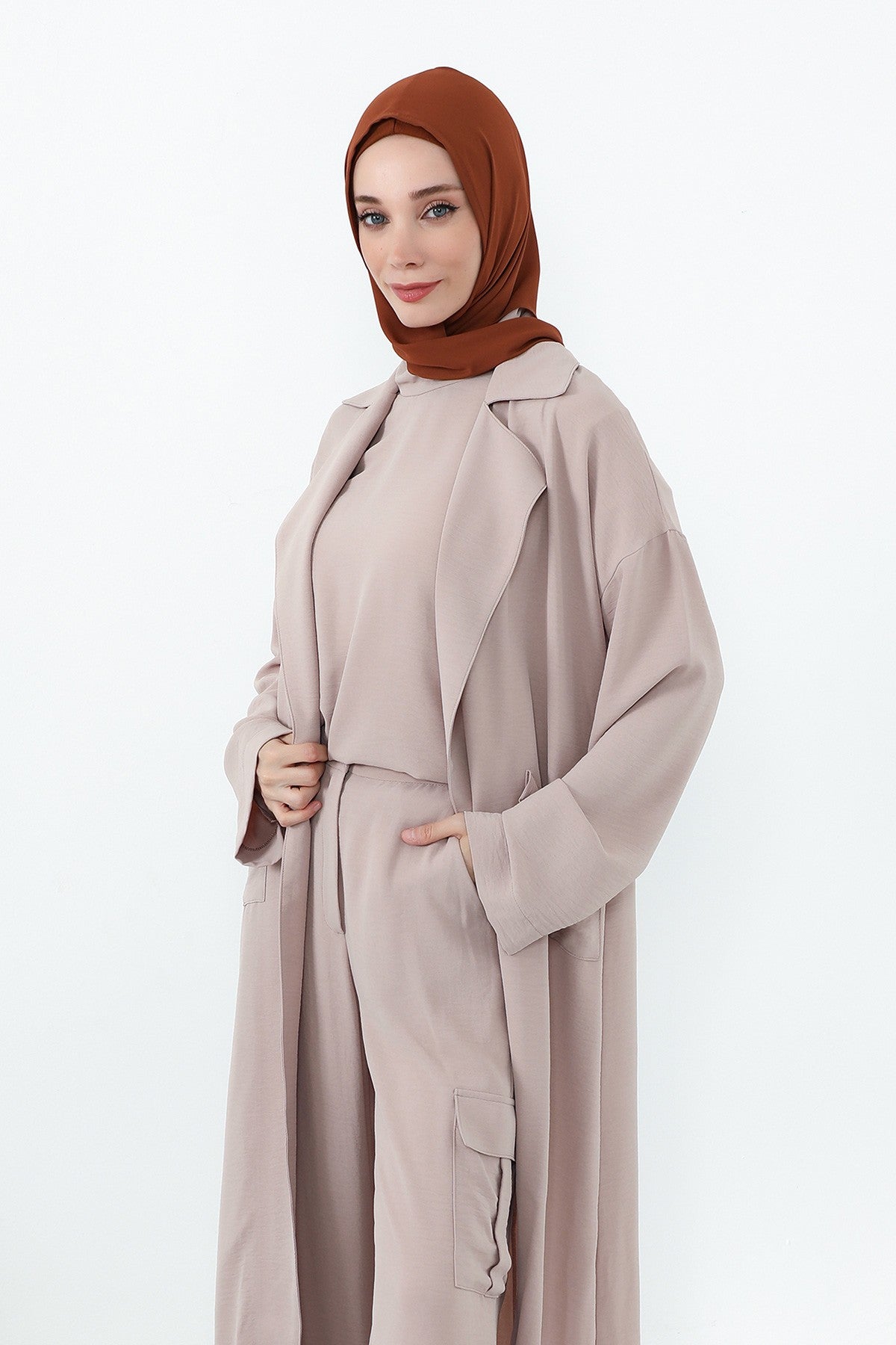 Two Piece Hijab Set Crepe Shawl with Cotton Under Cap Bonnet, Lightweight Modest Scarf and Undercap Combo for Women,PS-56 Black