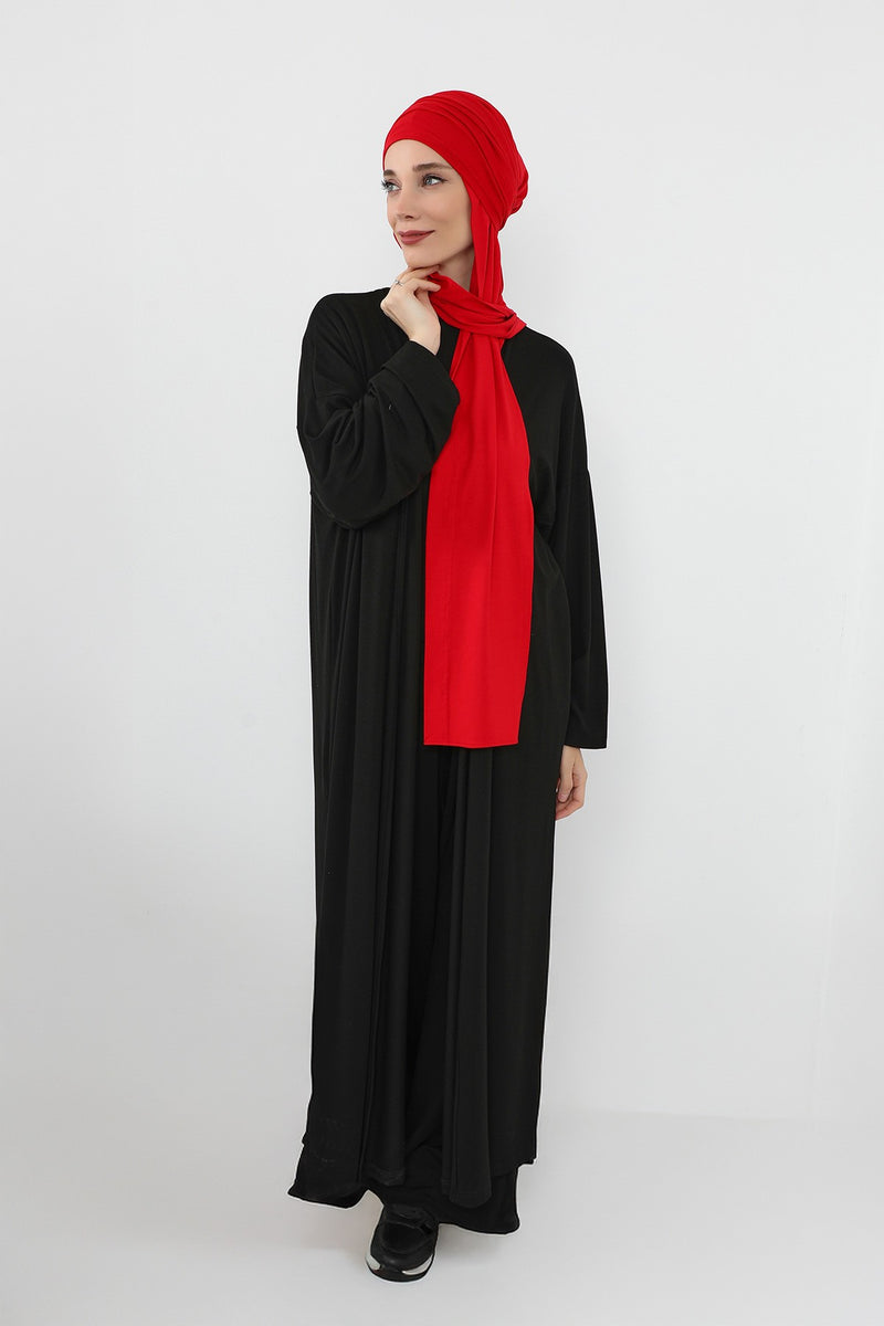 Two-Piece Jersey Hijab Set – Soft Scarf and Matching Undercap, Plain Jersey Hijab & Undercap Set for Everyday Wear,PS-57