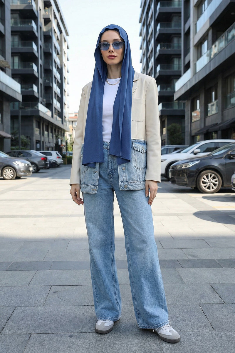 Two-Piece Jersey Hijab Set – Soft Scarf and Matching Undercap, Plain Jersey Hijab & Undercap Set for Everyday Wear,PS-57