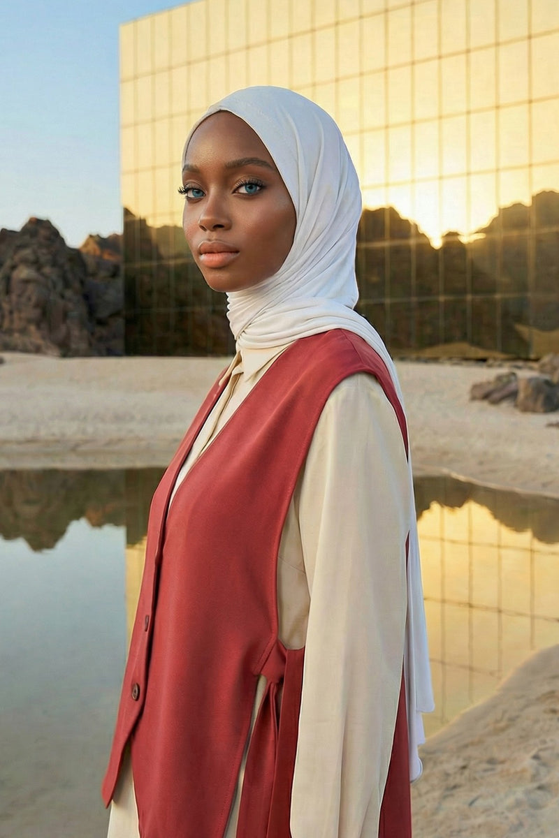 Two-Piece Jersey Hijab Set – Soft Scarf and Matching Undercap, Plain Jersey Hijab & Undercap Set for Everyday Wear,PS-57