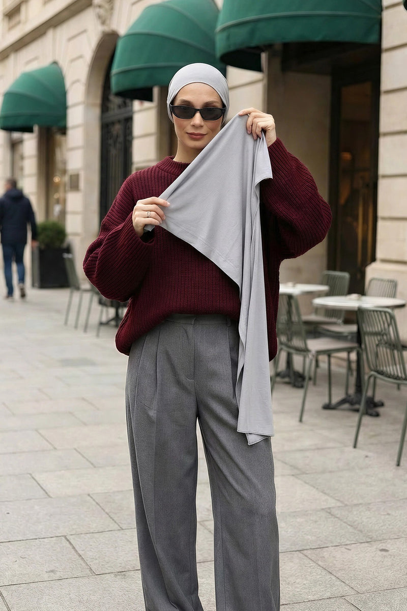 Two-Piece Jersey Hijab Set – Soft Scarf and Matching Undercap, Plain Jersey Hijab & Undercap Set for Everyday Wear,PS-57