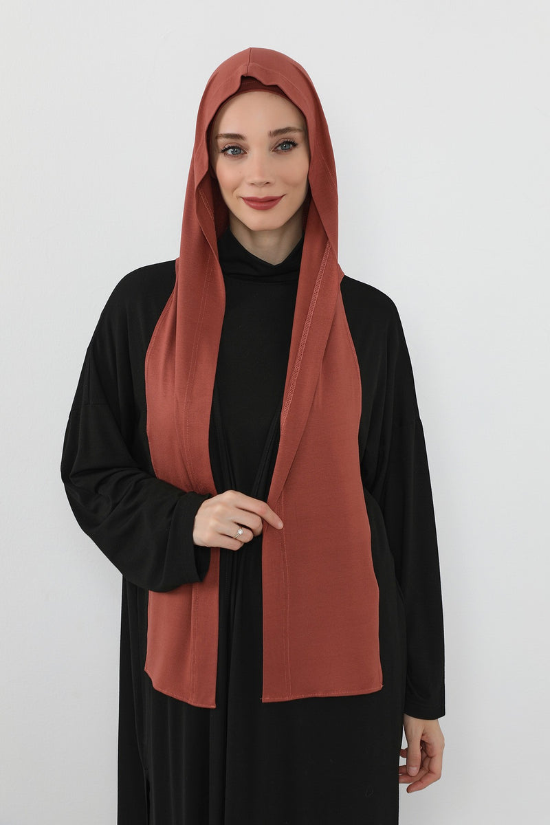 Two-Piece Jersey Hijab Set – Soft Scarf and Matching Undercap, Plain Jersey Hijab & Undercap Set for Everyday Wear,PS-57