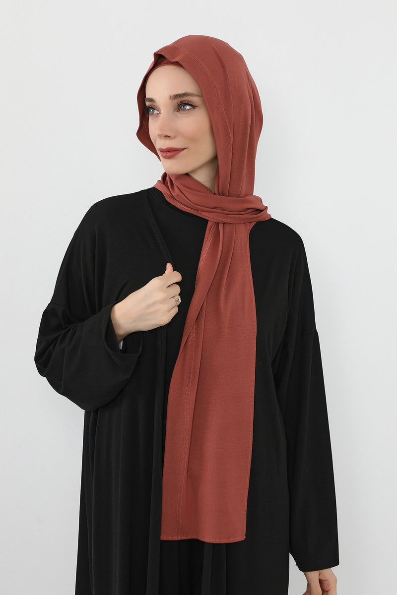 Two-Piece Jersey Hijab Set – Soft Scarf and Matching Undercap, Plain Jersey Hijab & Undercap Set for Everyday Wear,PS-57