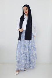 Two-Piece Jersey Hijab Set – Soft Scarf and Matching Undercap, Plain Jersey Hijab & Undercap Set for Everyday Wear,PS-57 Navy Blue