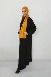 Two-Piece Jersey Hijab Set – Soft Scarf and Matching Undercap, Plain Jersey Hijab & Undercap Set for Everyday Wear,PS-57 Mustard Yellow