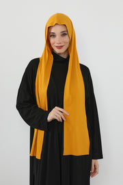 Two-Piece Jersey Hijab Set – Soft Scarf and Matching Undercap, Plain Jersey Hijab & Undercap Set for Everyday Wear,PS-57 Mustard Yellow