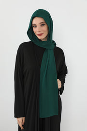 Two-Piece Jersey Hijab Set – Soft Scarf and Matching Undercap, Plain Jersey Hijab & Undercap Set for Everyday Wear,PS-57 Green