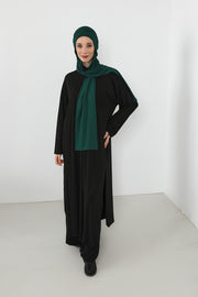 Two-Piece Jersey Hijab Set – Soft Scarf and Matching Undercap, Plain Jersey Hijab & Undercap Set for Everyday Wear,PS-57 Green