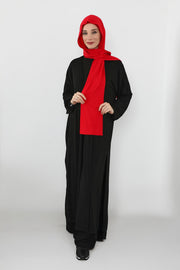 Two-Piece Jersey Hijab Set – Soft Scarf and Matching Undercap, Plain Jersey Hijab & Undercap Set for Everyday Wear,PS-57 Red
