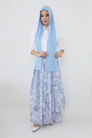 Two-Piece Jersey Hijab Set – Soft Scarf and Matching Undercap, Plain Jersey Hijab & Undercap Set for Everyday Wear,PS-57 Blue