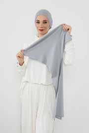 Two-Piece Jersey Hijab Set – Soft Scarf and Matching Undercap, Plain Jersey Hijab & Undercap Set for Everyday Wear,PS-57 Grey 2
