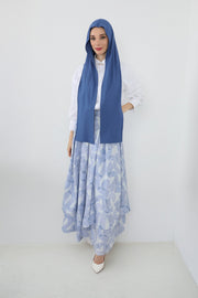 Two-Piece Jersey Hijab Set – Soft Scarf and Matching Undercap, Plain Jersey Hijab & Undercap Set for Everyday Wear,PS-57 İndigo
