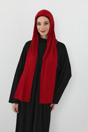 Two-Piece Jersey Hijab Set – Soft Scarf and Matching Undercap, Plain Jersey Hijab & Undercap Set for Everyday Wear,PS-57 Maroon