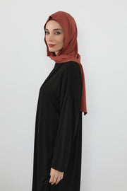 Two-Piece Jersey Hijab Set – Soft Scarf and Matching Undercap, Plain Jersey Hijab & Undercap Set for Everyday Wear,PS-57 Cinnamon