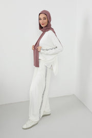 Two-Piece Jersey Hijab Set – Soft Scarf and Matching Undercap, Plain Jersey Hijab & Undercap Set for Everyday Wear,PS-57 Dusty Rose