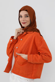 Two-Piece Jersey Hijab Set – Soft Scarf and Matching Undercap, Plain Jersey Hijab & Undercap Set for Everyday Wear,PS-57 Tile Red
