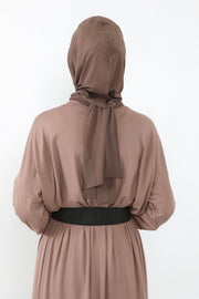 Two-Piece Jersey Hijab Set – Soft Scarf and Matching Undercap, Plain Jersey Hijab & Undercap Set for Everyday Wear,PS-57 Chocolate