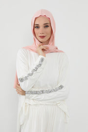 Two-Piece Jersey Hijab Set – Soft Scarf and Matching Undercap, Plain Jersey Hijab & Undercap Set for Everyday Wear,PS-57 Powder