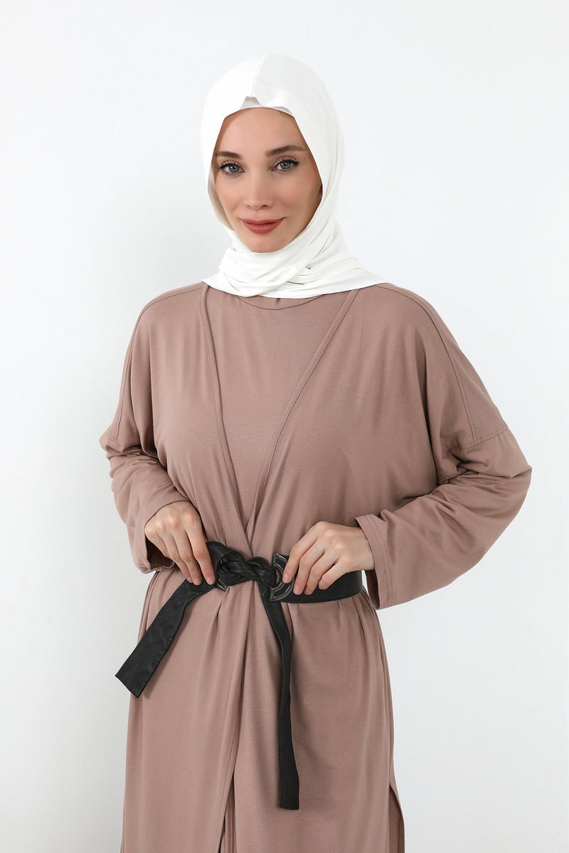 Two-Piece Jersey Hijab Set – Soft Scarf and Matching Undercap, Plain Jersey Hijab & Undercap Set for Everyday Wear,PS-57 Ivory