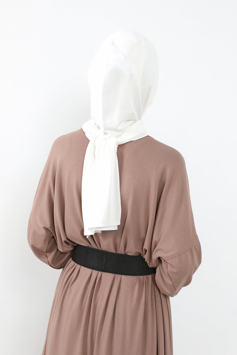 Two-Piece Jersey Hijab Set – Soft Scarf and Matching Undercap, Plain Jersey Hijab & Undercap Set for Everyday Wear,PS-57 Ivory
