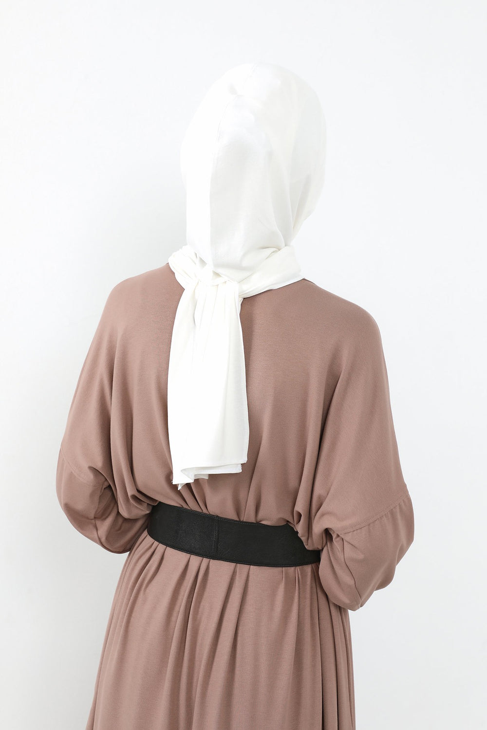 Two-Piece Jersey Hijab Set – Soft Scarf and Matching Undercap, Plain Jersey Hijab & Undercap Set for Everyday Wear,PS-57 Ivory