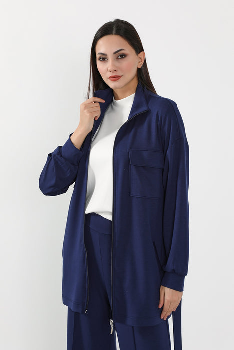 Utility Zippered Jacket with Belt for Women,SW-09
