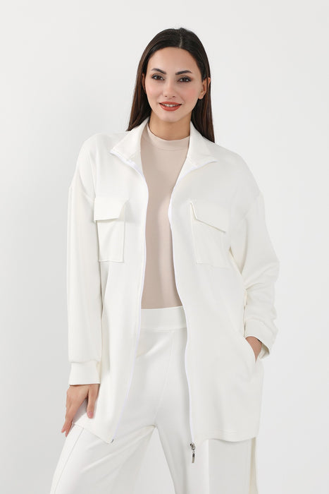 Utility Zippered Jacket with Belt for Women,SW-09