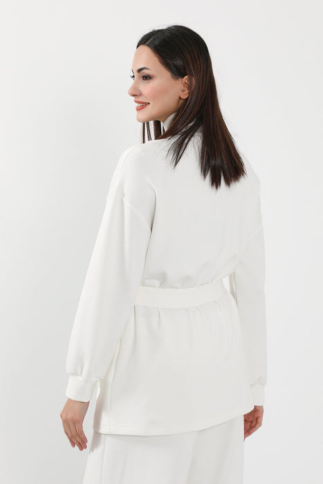 Utility Zippered Jacket with Belt for Women,SW-09