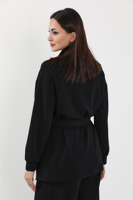 Utility Zippered Jacket with Belt for Women,SW-09