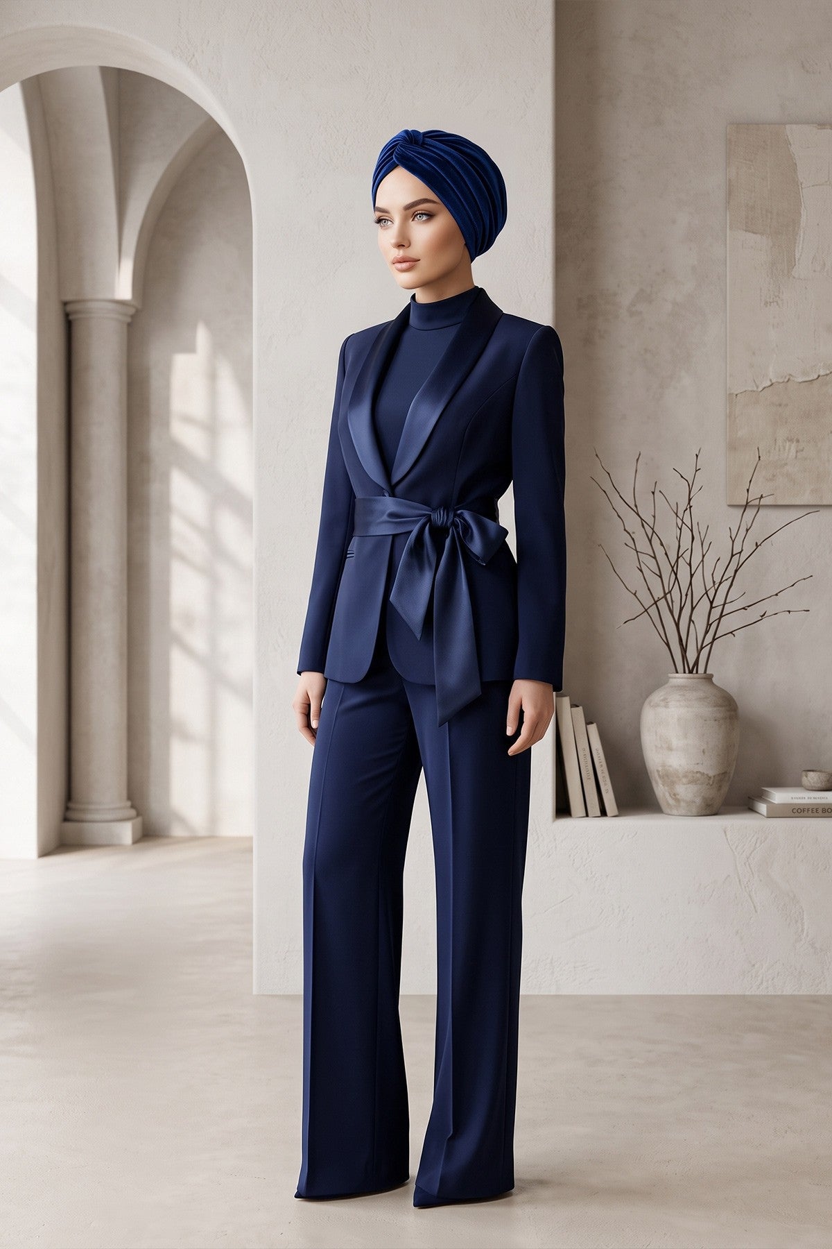 Samt-Turban-Hijab im Maharadscha-Stil für Frauen, elegantes vorgebundenes Samt-Kopftuch, luxuriöse, leichte, bescheidene Hijab-Kopfbedeckung,B-4K