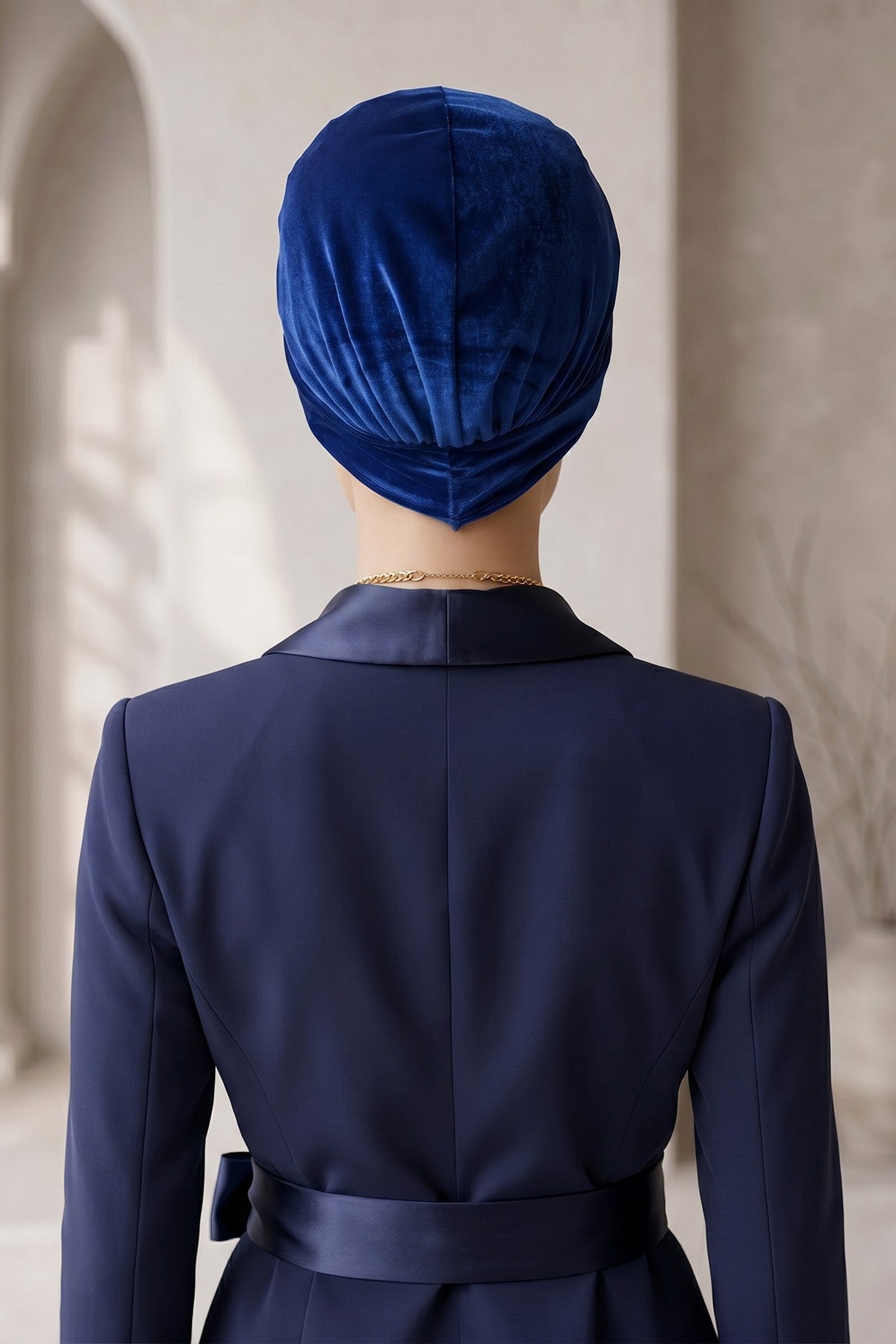 Samt-Turban-Hijab im Maharadscha-Stil für Frauen, elegantes vorgebundenes Samt-Kopftuch, luxuriöse, leichte, bescheidene Hijab-Kopfbedeckung,B-4K