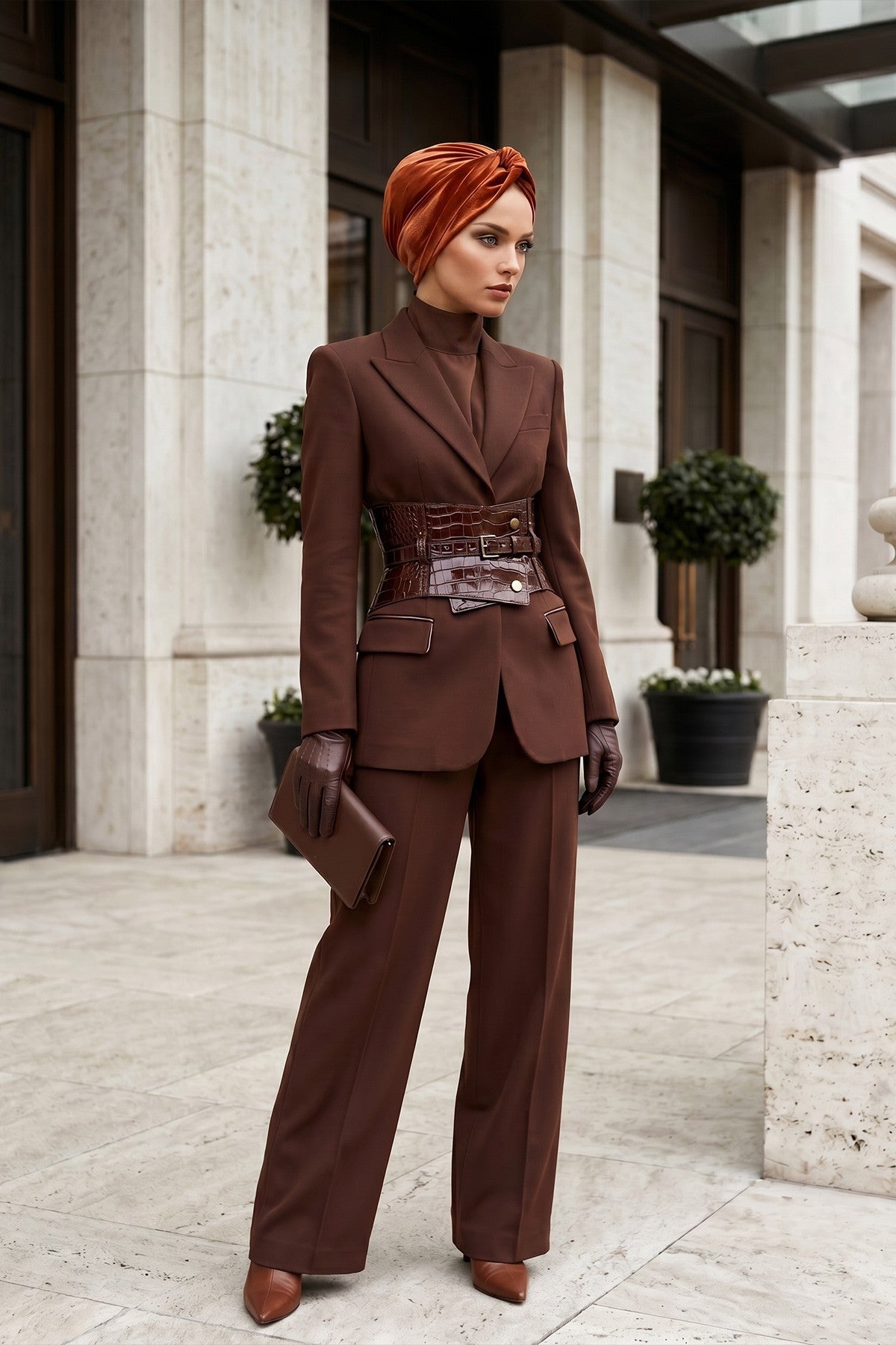 Samt-Turban-Hijab im Maharadscha-Stil für Frauen, elegantes vorgebundenes Samt-Kopftuch, luxuriöse, leichte, bescheidene Hijab-Kopfbedeckung,B-4K