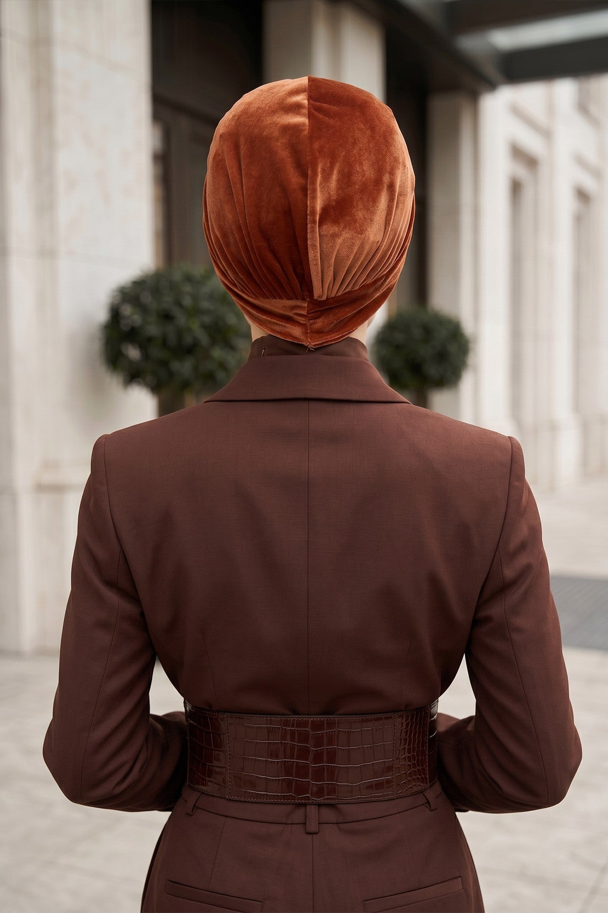 Samt-Turban-Hijab im Maharadscha-Stil für Frauen, elegantes vorgebundenes Samt-Kopftuch, luxuriöse, leichte, bescheidene Hijab-Kopfbedeckung,B-4K