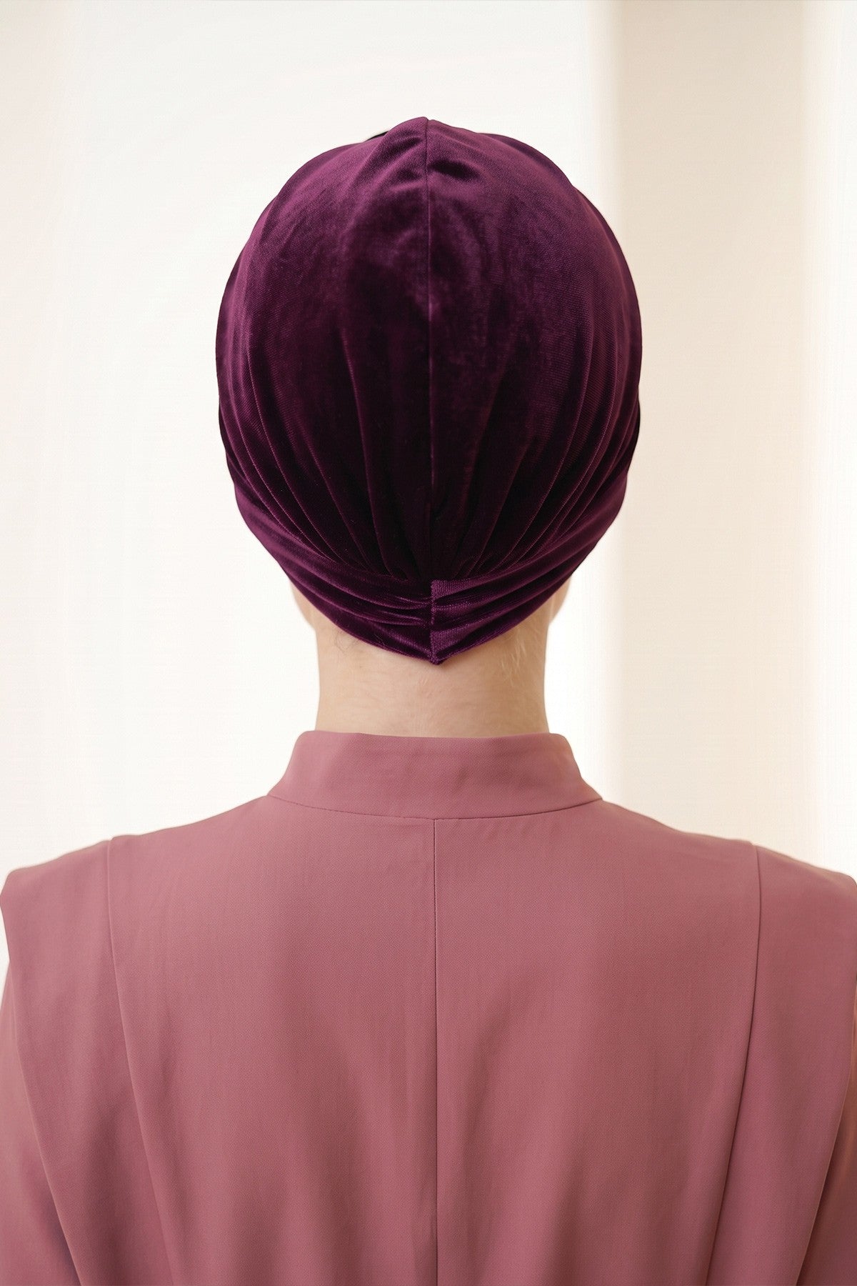 Samt-Turban-Hijab im Maharadscha-Stil für Frauen, elegantes vorgebundenes Samt-Kopftuch, luxuriöse, leichte, bescheidene Hijab-Kopfbedeckung,B-4K