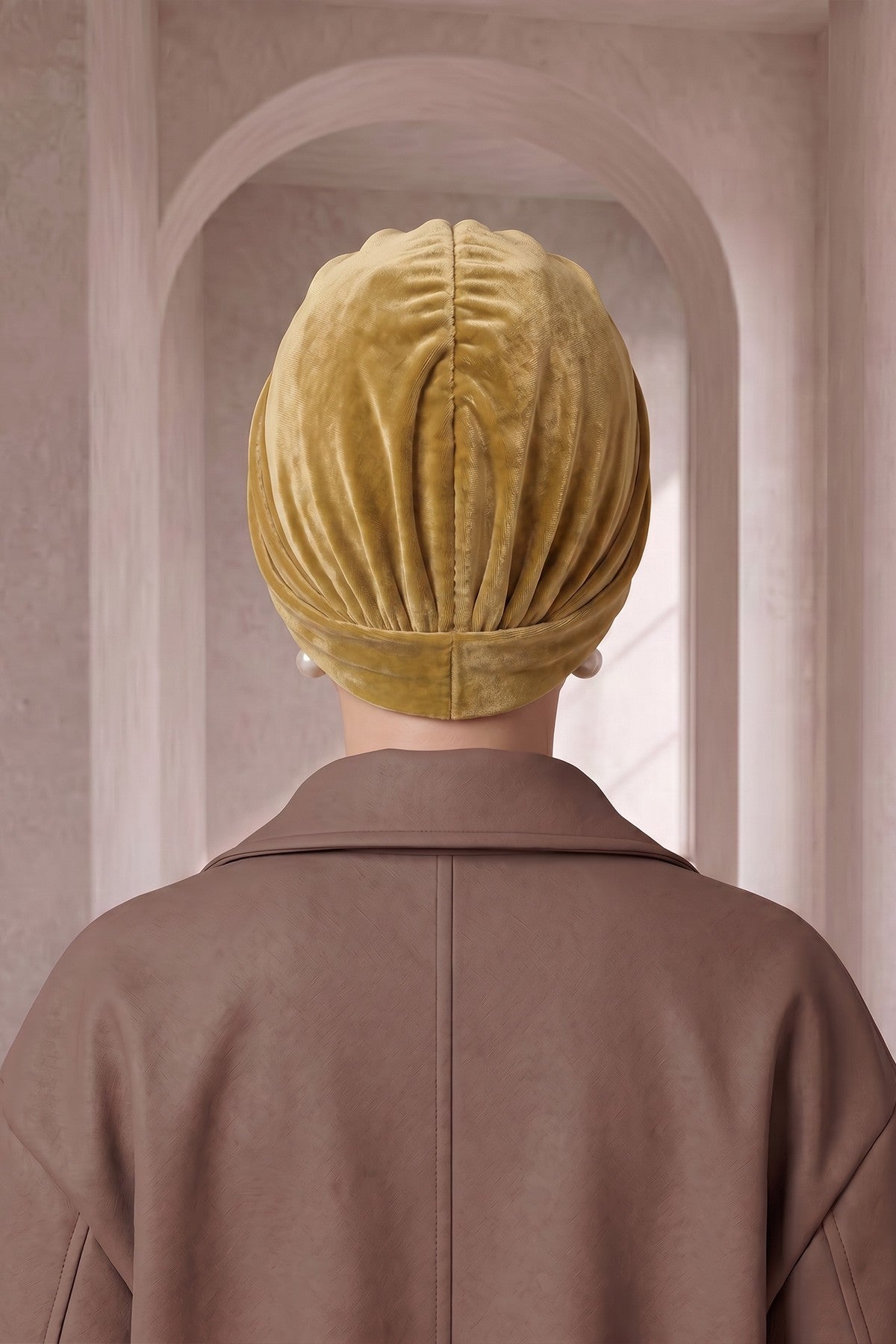 Samt-Turban-Hijab im Maharadscha-Stil für Frauen, elegantes vorgebundenes Samt-Kopftuch, luxuriöse, leichte, bescheidene Hijab-Kopfbedeckung,B-4K