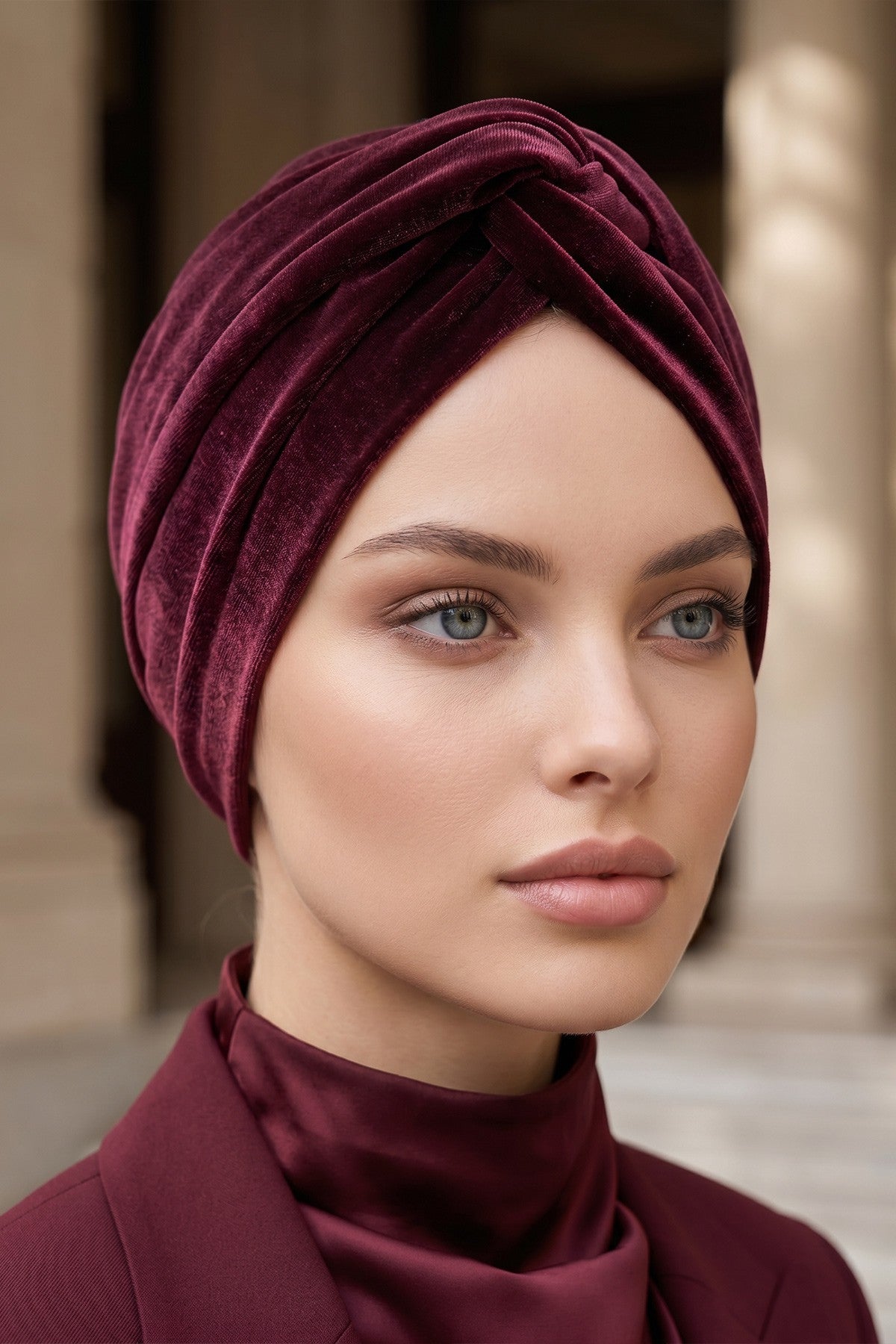 Samt-Turban-Hijab im Maharadscha-Stil für Frauen, elegantes vorgebundenes Samt-Kopftuch, luxuriöse, leichte, bescheidene Hijab-Kopfbedeckung,B-4K