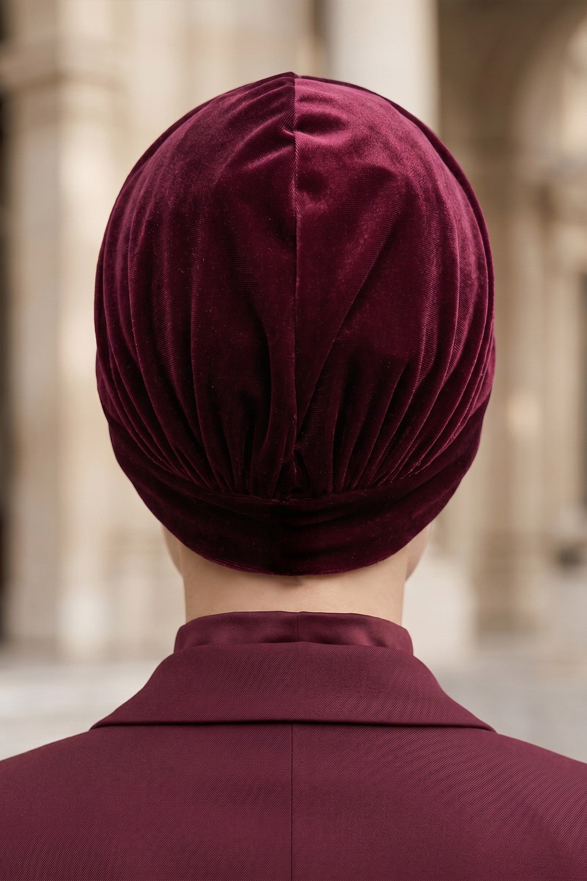 Samt-Turban-Hijab im Maharadscha-Stil für Frauen, elegantes vorgebundenes Samt-Kopftuch, luxuriöse, leichte, bescheidene Hijab-Kopfbedeckung,B-4K