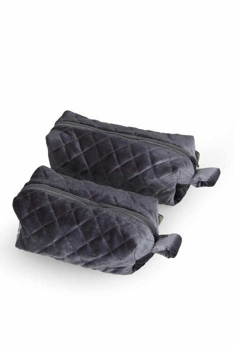 Velvet Zippered Makeup Bag with Handle, 10 x 4 Inches (25x10 cm.) Handmade Cosmetic Handbag, Elegant Soft Touch Makeup Bag for Women,CMB-7