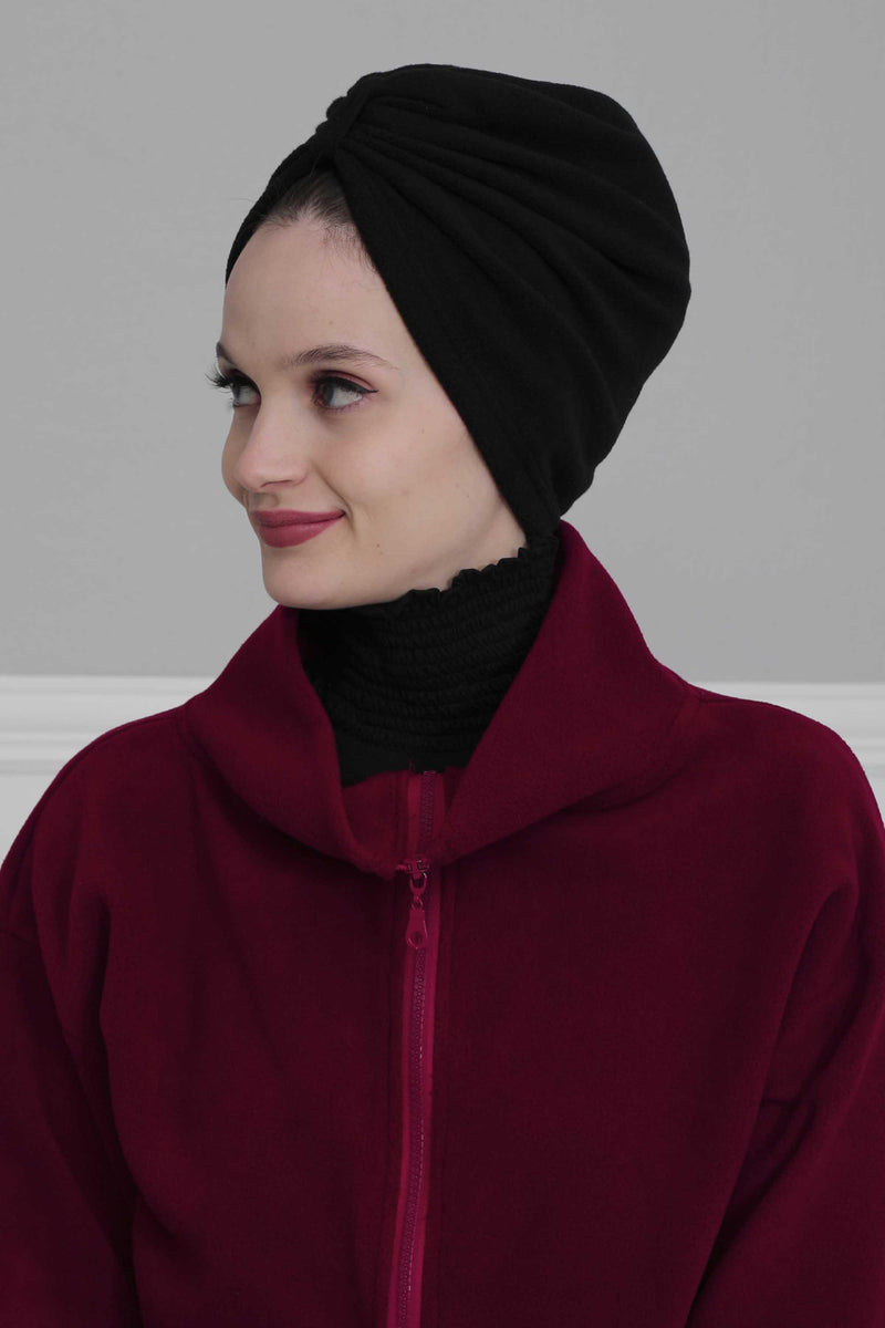 Elegant Rose Embellished Instant Turban for Women, Floral Soft Instant Turban with a Huge Handmade Rose Figure, Winter Instant Turban,B-61