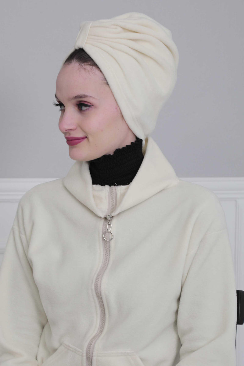 Elegant Rose Embellished Instant Turban for Women, Floral Soft Instant Turban with a Huge Handmade Rose Figure, Winter Instant Turban,B-61