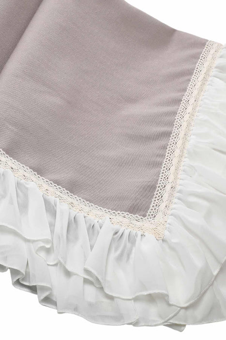 Cottage Core Ruffled Tablecloth with Lace Detailing, Shabby Chic Frilled Tablecloth for Modern Kitchen Decorations Cotton Tablecloth,M-2K