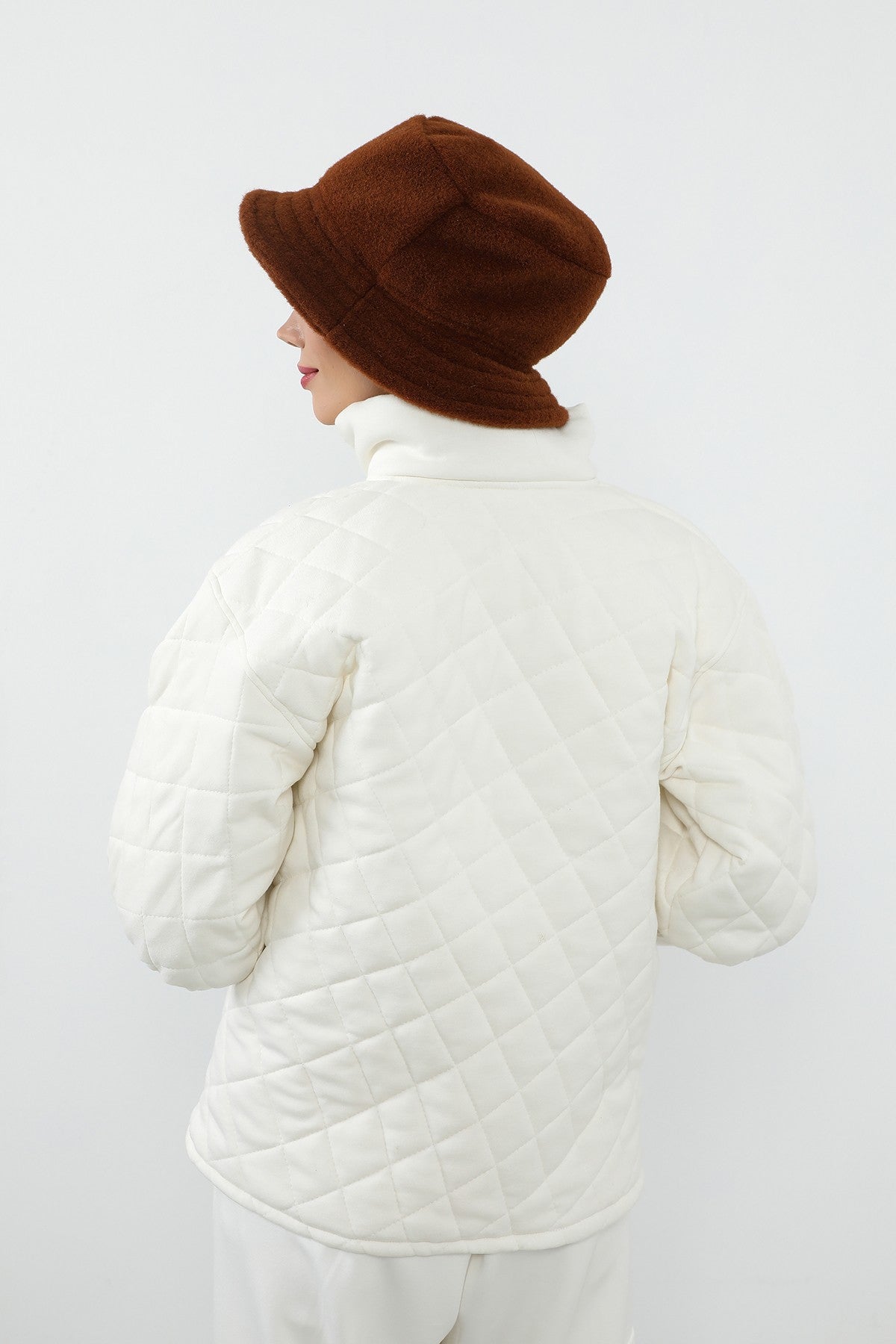 Winter Felted Wool Bucket Hat for Women, Warm and Soft Modest-Friendly Design Winter Bucket Hat,B-99DK